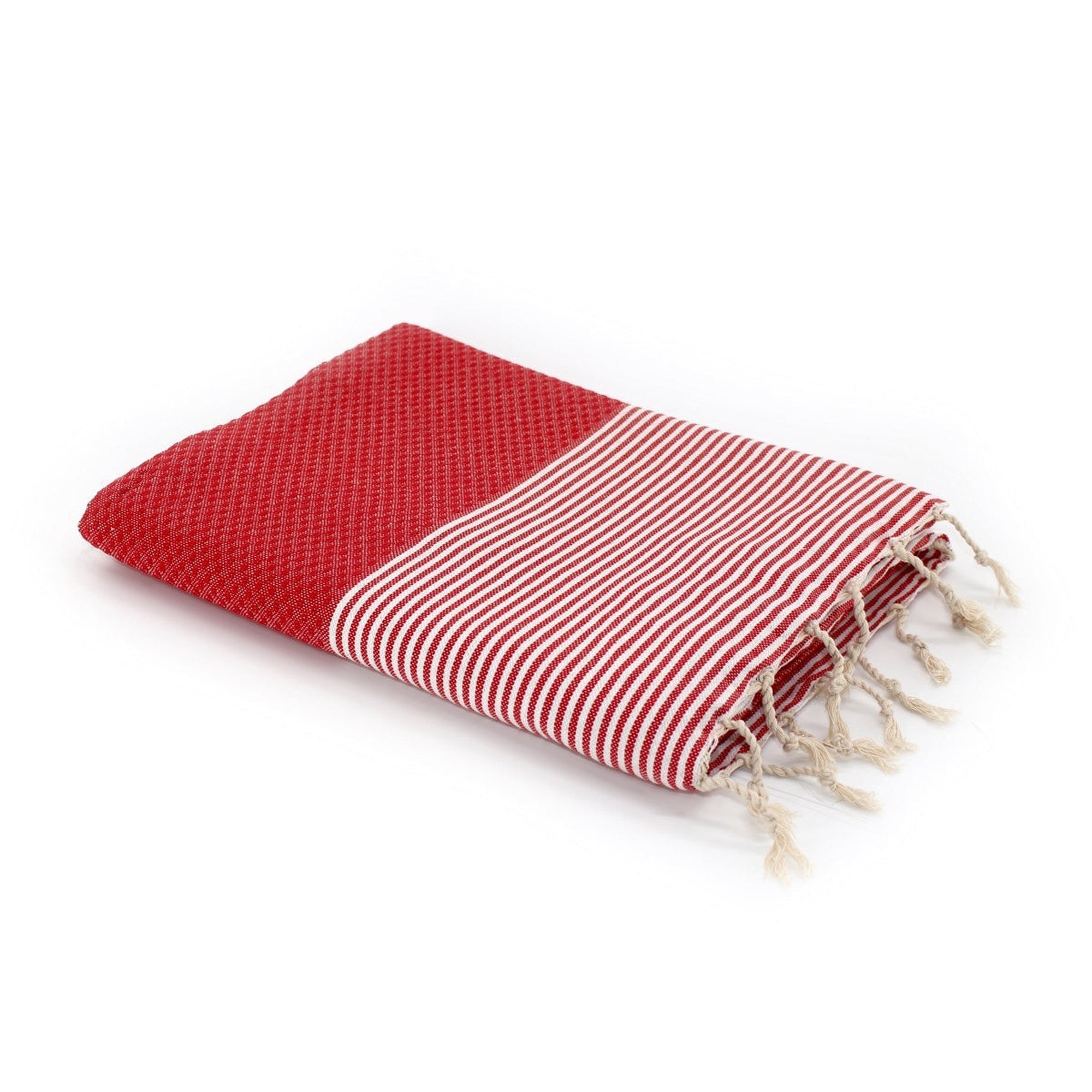 Honeycomb cotton fouta 100x200 IBIZA red