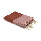Honeycomb cotton fouta 100x200 IBIZA terracotta