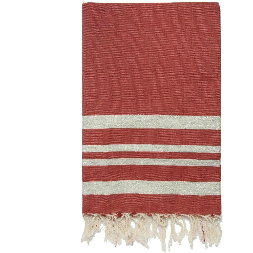 Mantel Hamptons de algodón y lúrex - Rojo