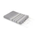 Honeycomb cotton fouta 100x200 HAMPTONS pearl gray / silver