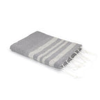 Honeycomb cotton fouta 100x200 HAMPTONS pearl gray / silver