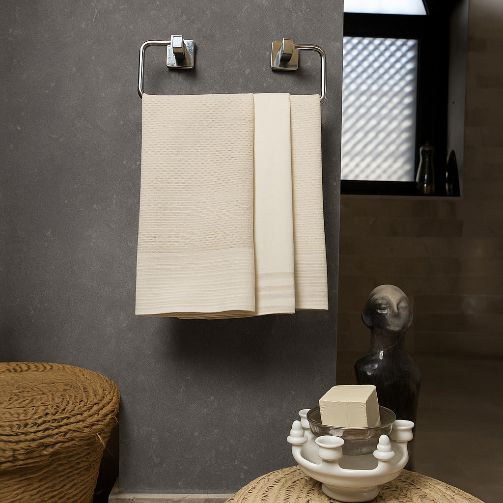 Set of 3 Cotton Tea Towels 45x70 - Mahdia - Linen