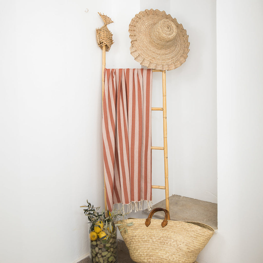Jacquard Cotton Fouta 100x200 - Capri - Terracotta Red