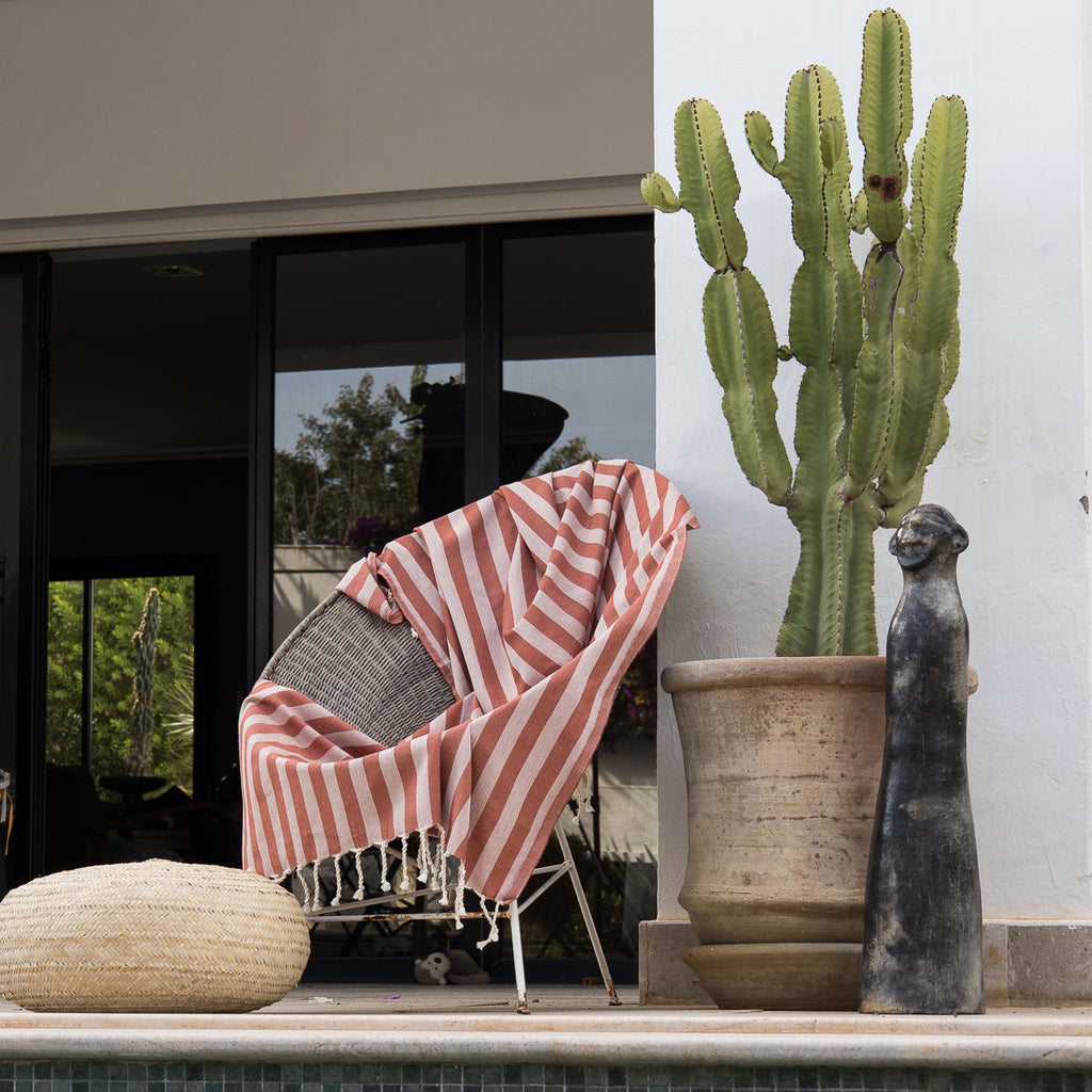 Jacquard Cotton Fouta 100x200 - Capri - Terracotta Red