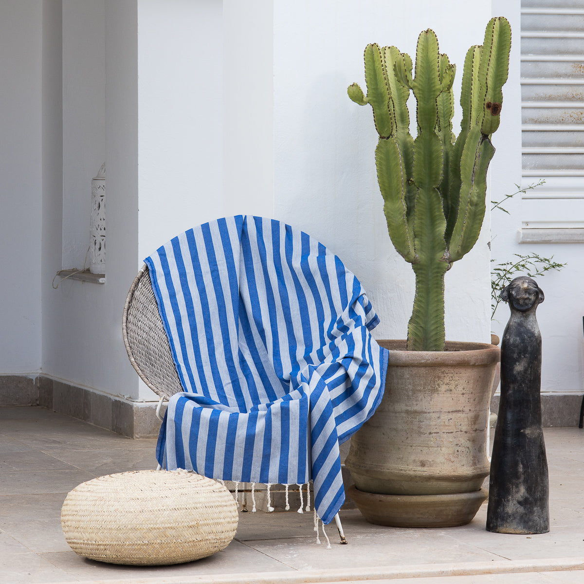 Jacquard Cotton Fouta 100x200 - Capri - Greek Blue