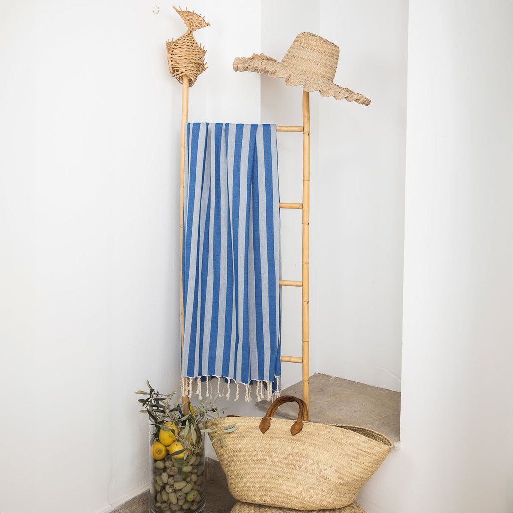 Jacquard Cotton Fouta 100x200 - Capri - Greek Blue