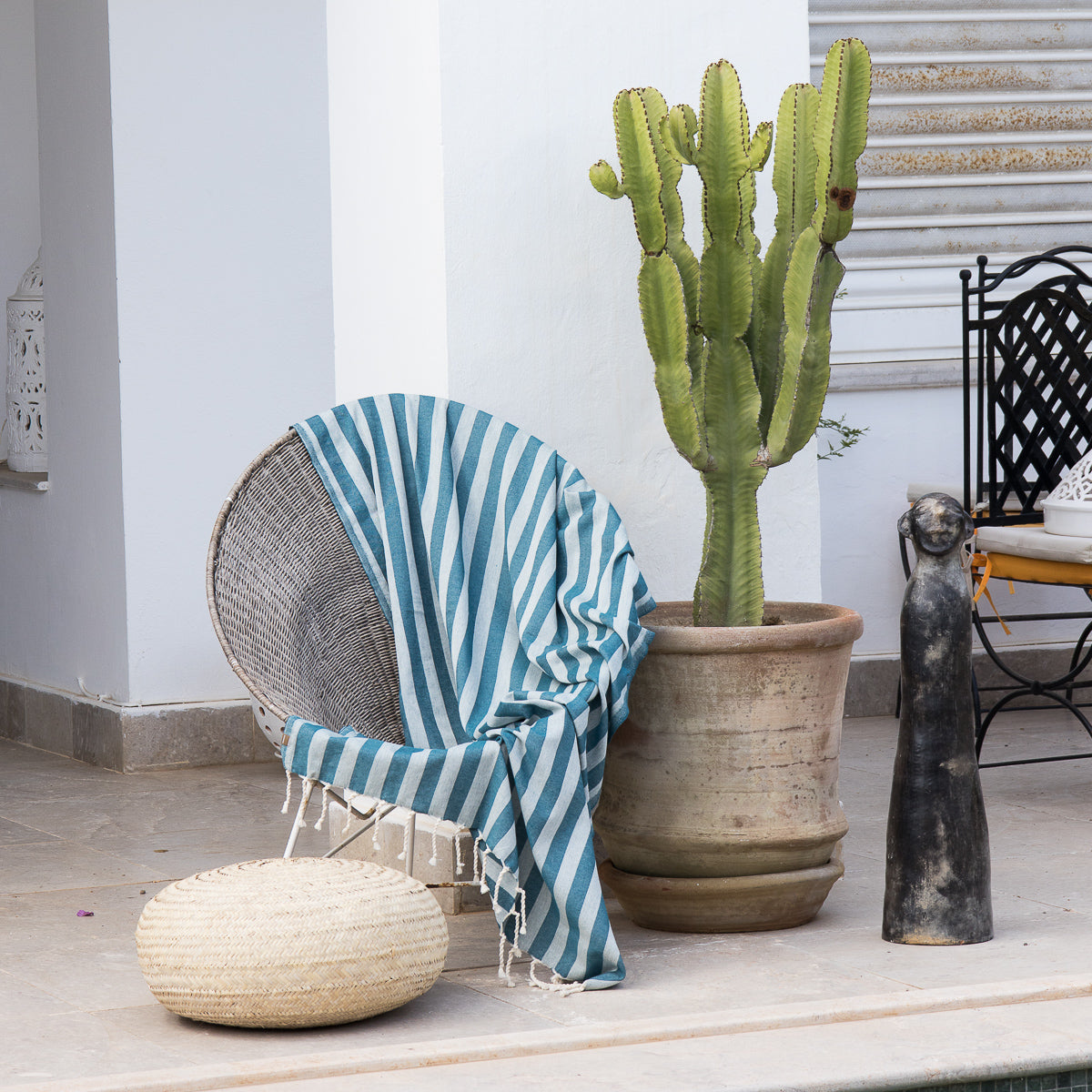 Jacquard Cotton Fouta 100x200 - Capri - Petrol Blue
