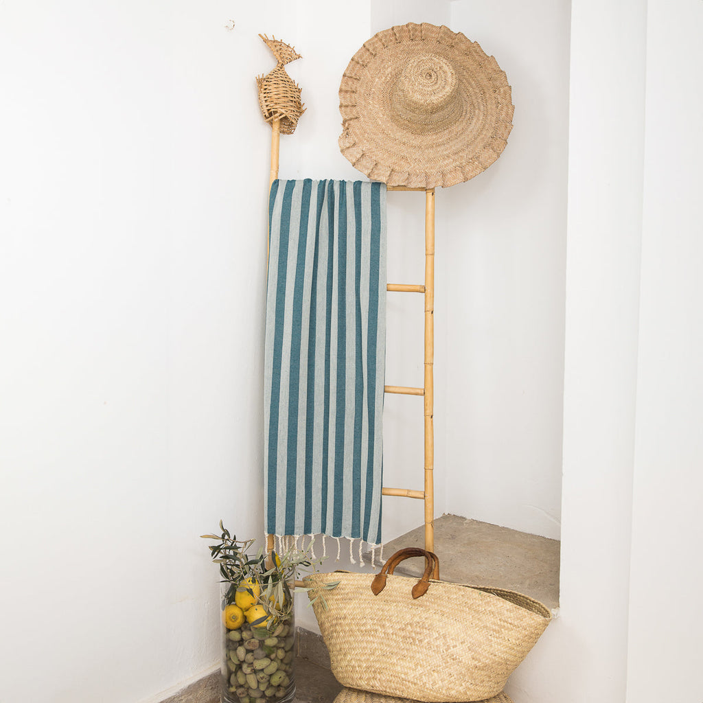 Jacquard Cotton Fouta 100x200 - Capri - Petrol Blue