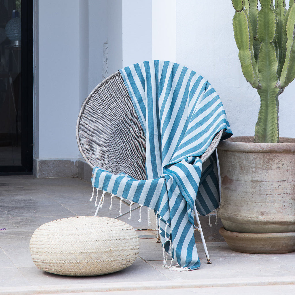 Jacquard Cotton Fouta 100x200 - Capri - Petrol Blue
