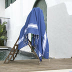 Fouta XXL - Cotton - Greek Blue - St Tropez