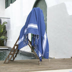 Fouta XXL - Cotton - Greek Blue - St Tropez