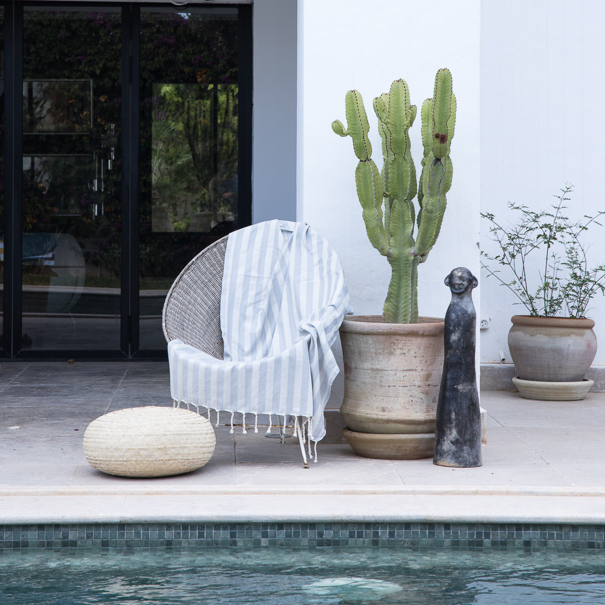 Jacquard Cotton Fouta 100x200 - Capri - Light Grey