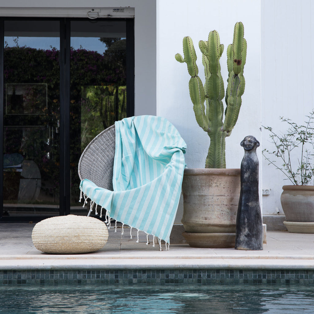 Jacquard Cotton Fouta 100x200 - Capri - Aqua Green