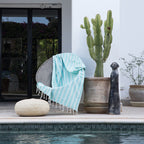 Jacquard Cotton Fouta 100x200 - Capri - Aqua Green
