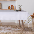 Mantel de algodón 150x250 HAMPTONS blanco / dorado