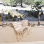 Juego de baño Hamptons - Beige / Blanco