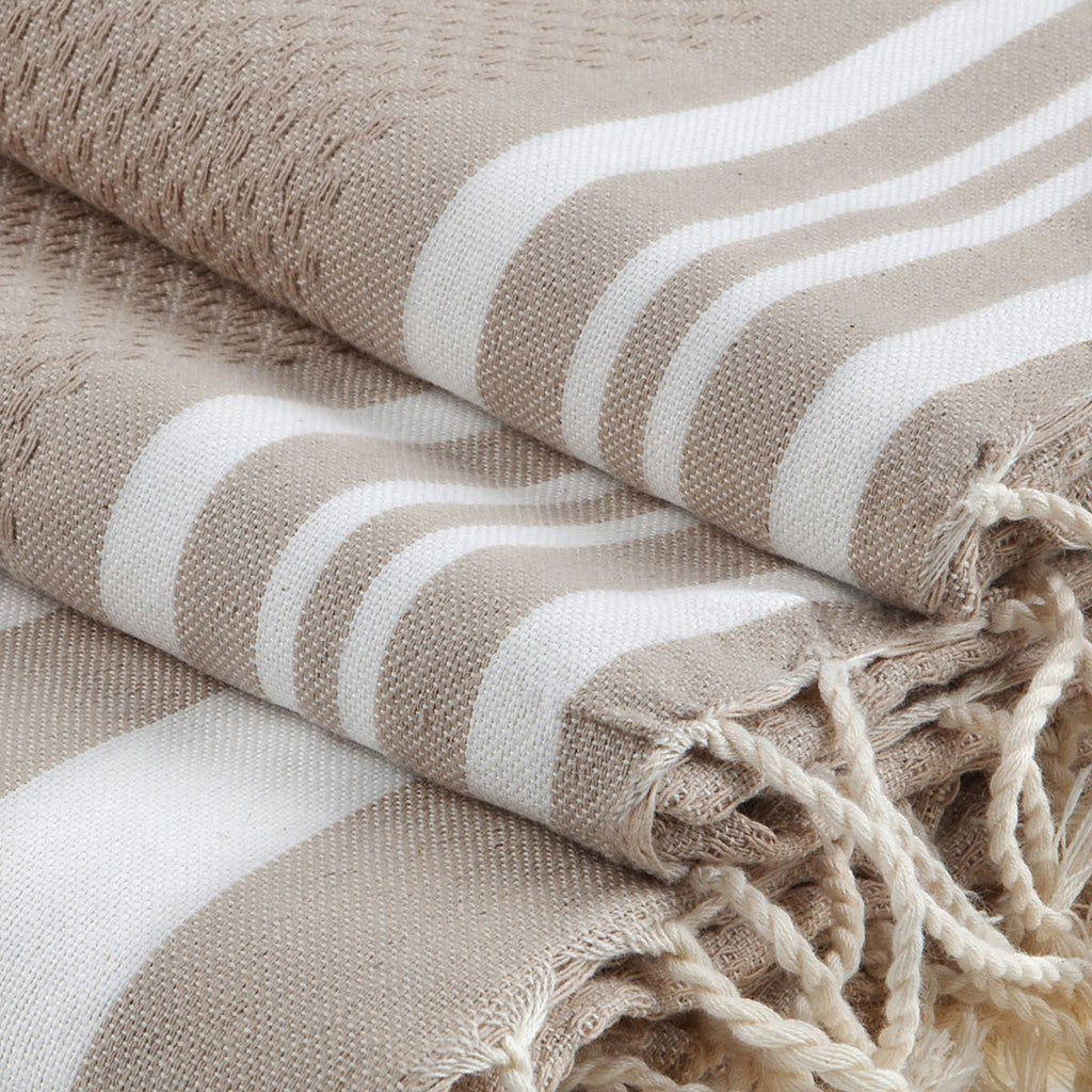 Juego de baño Hamptons - Beige / Blanco