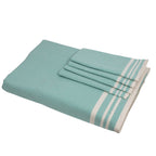 Tablecloth &amp; 8 Cotton Napkins 180X350 - Mahdia - Aqua Green