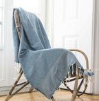 Oslo - Plaid - Coton - Bleu Pétrole
