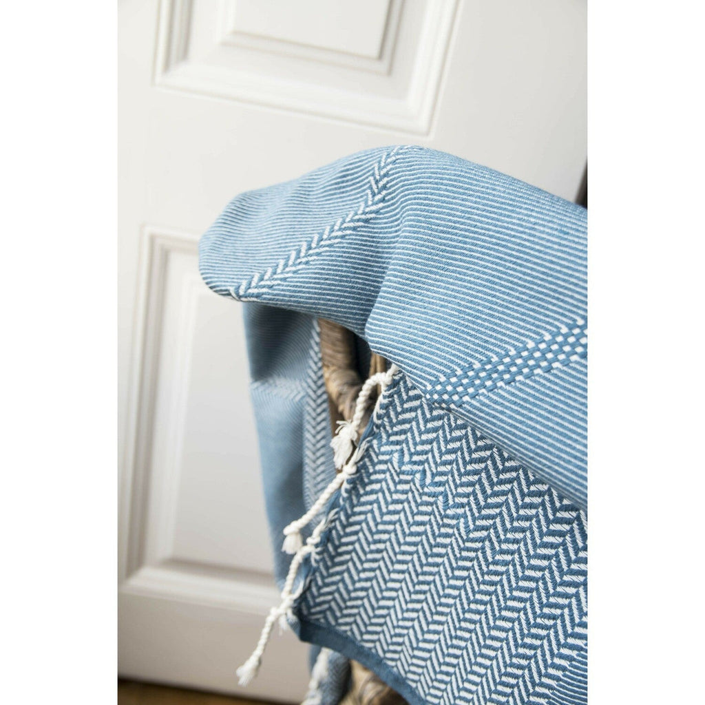 Oslo - Plaid - Coton - Bleu Pétrole