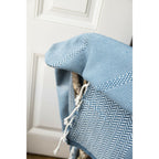 Oslo - Plaid - Coton - Bleu Pétrole