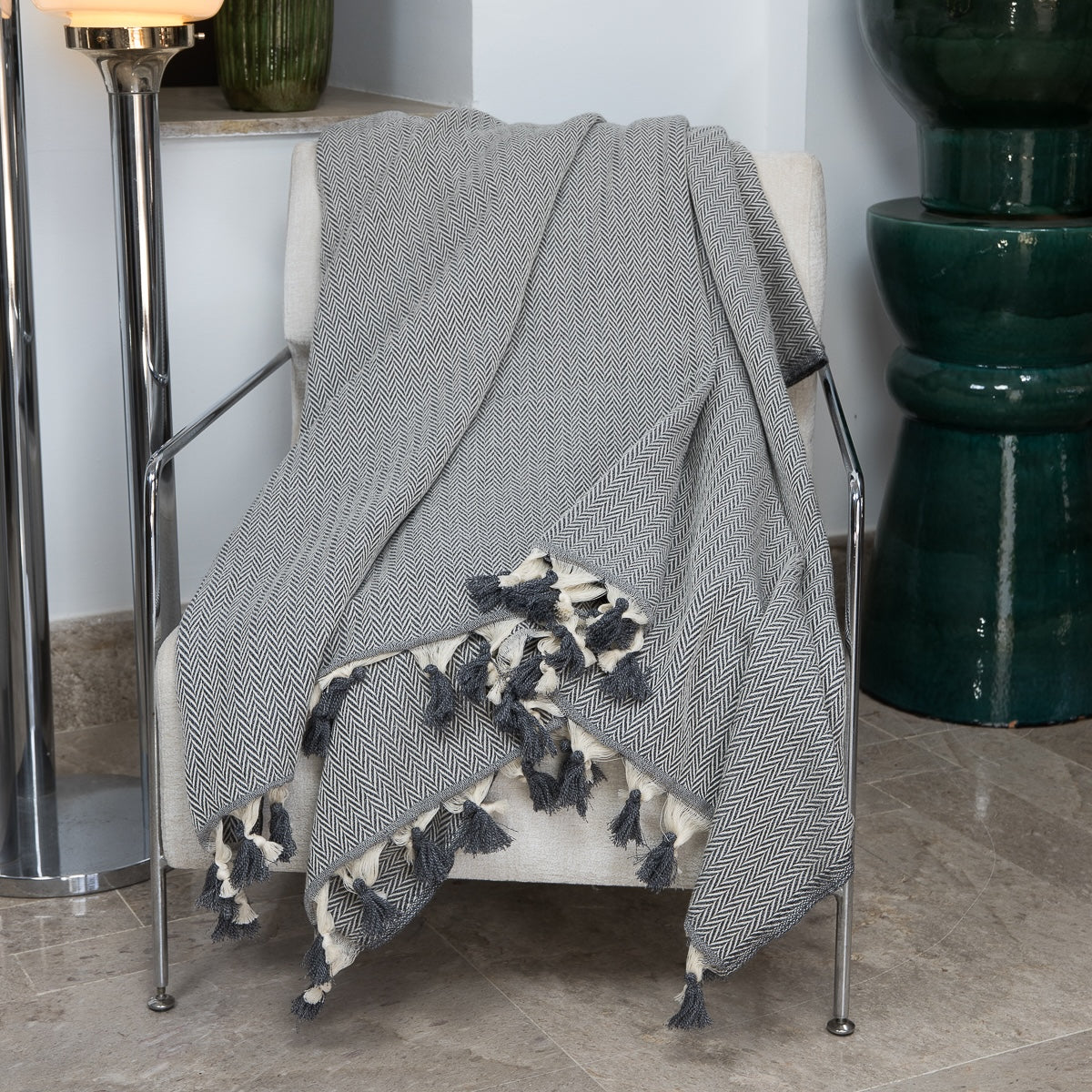 Gstaad - Plaid - Lana - Gris Jaspeado