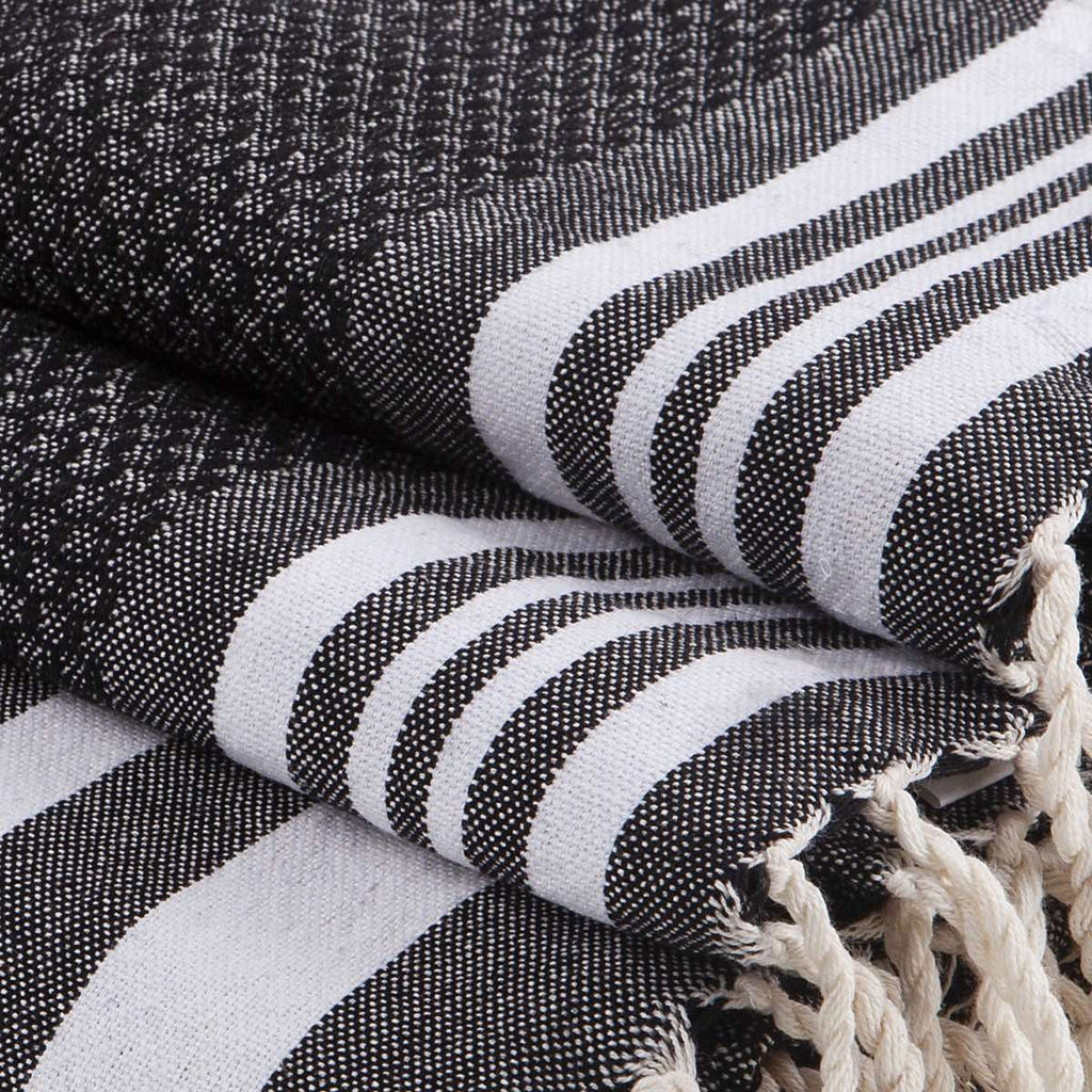 Bath towels (1+2) cotton 100x200+2(40x60) HAMPTONS black / white