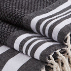 Bath towels (1+2) cotton 100x200+2(40x60) HAMPTONS black / white