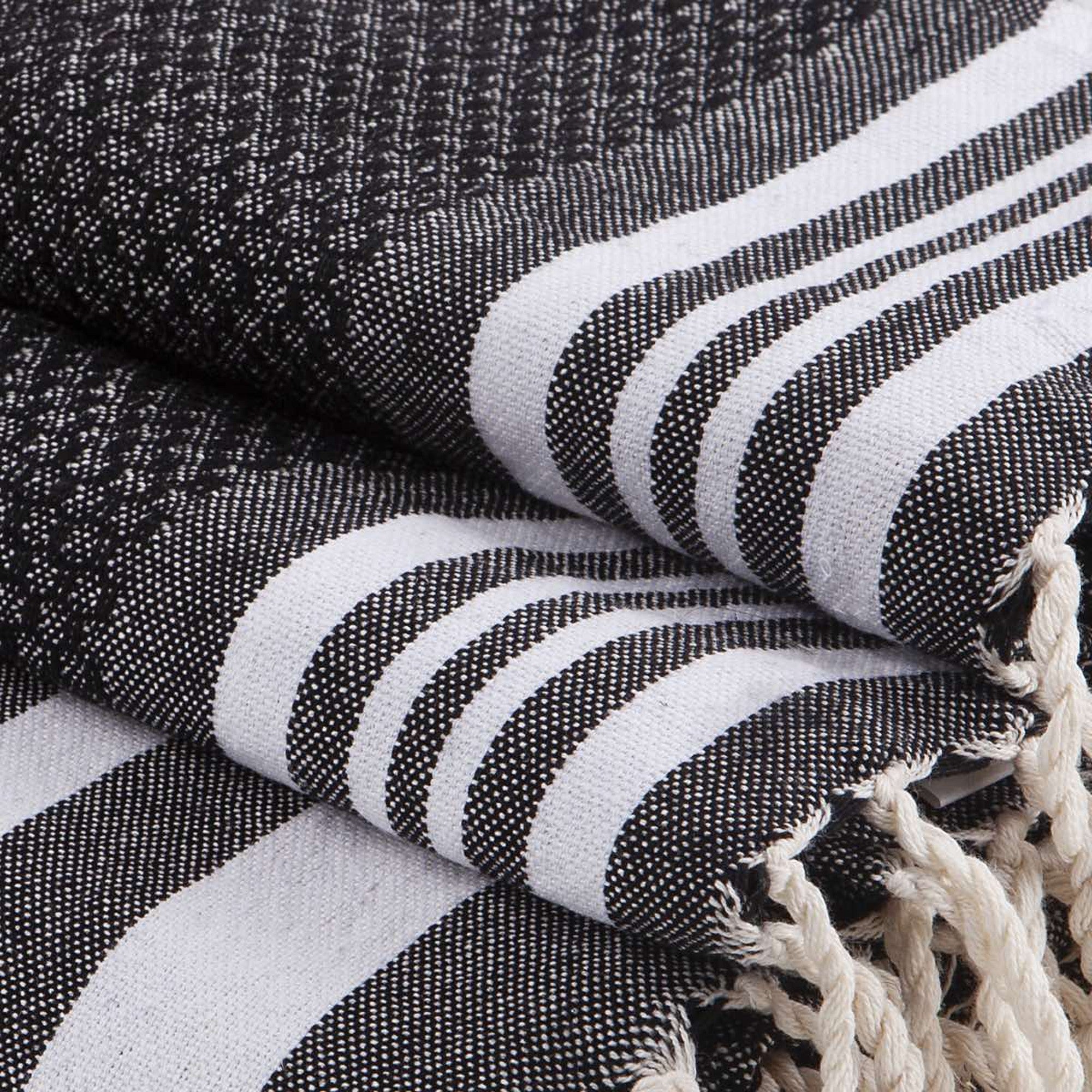 Bath towels (1+2) cotton 100x200+2(40x60) HAMPTONS black / white
