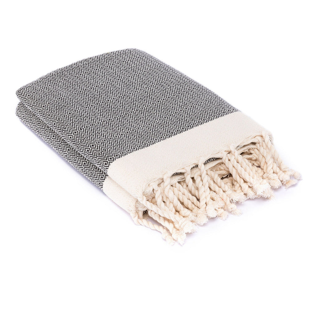 Courchevel - Throw - Cotton - Black/Ecru
