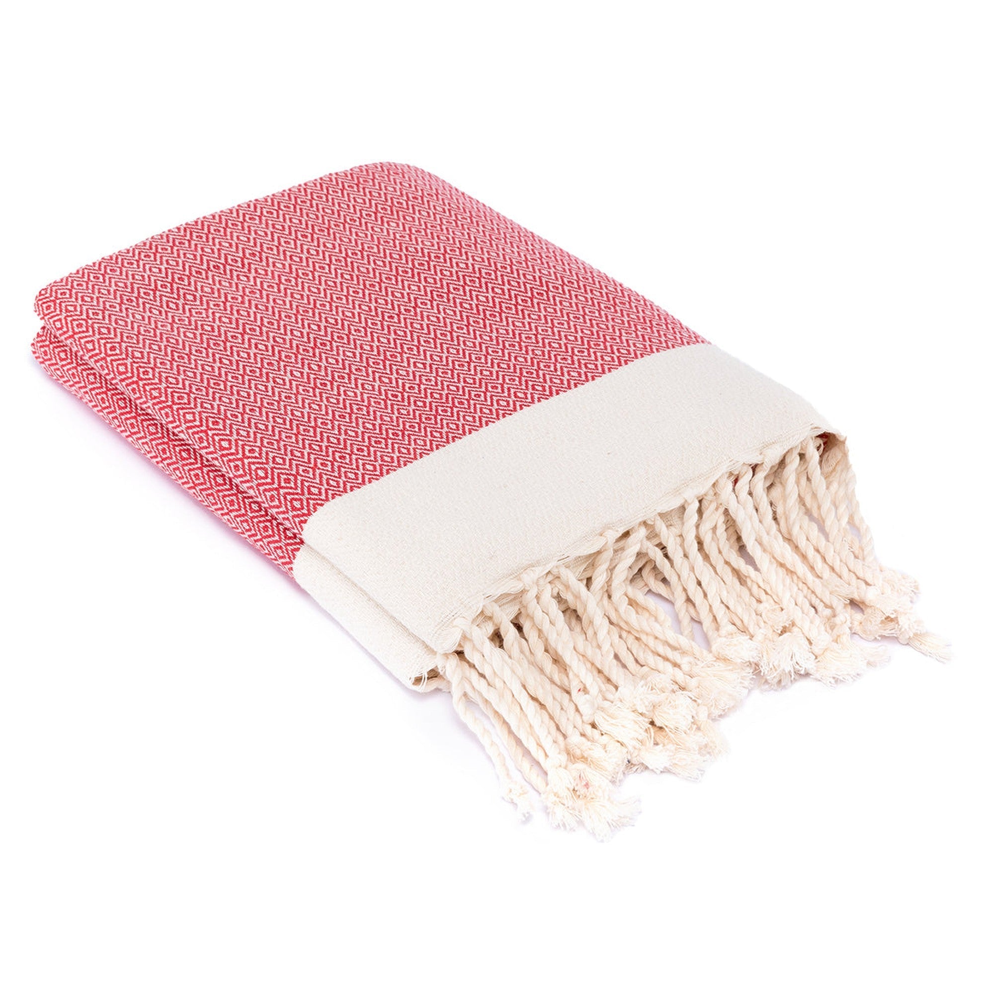 Courchevel - Throw - Cotton - Red/Ecru