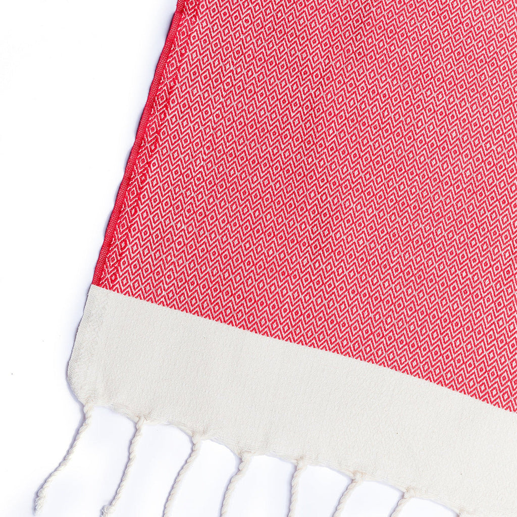 Courchevel - Throw - Cotton - Red/Ecru
