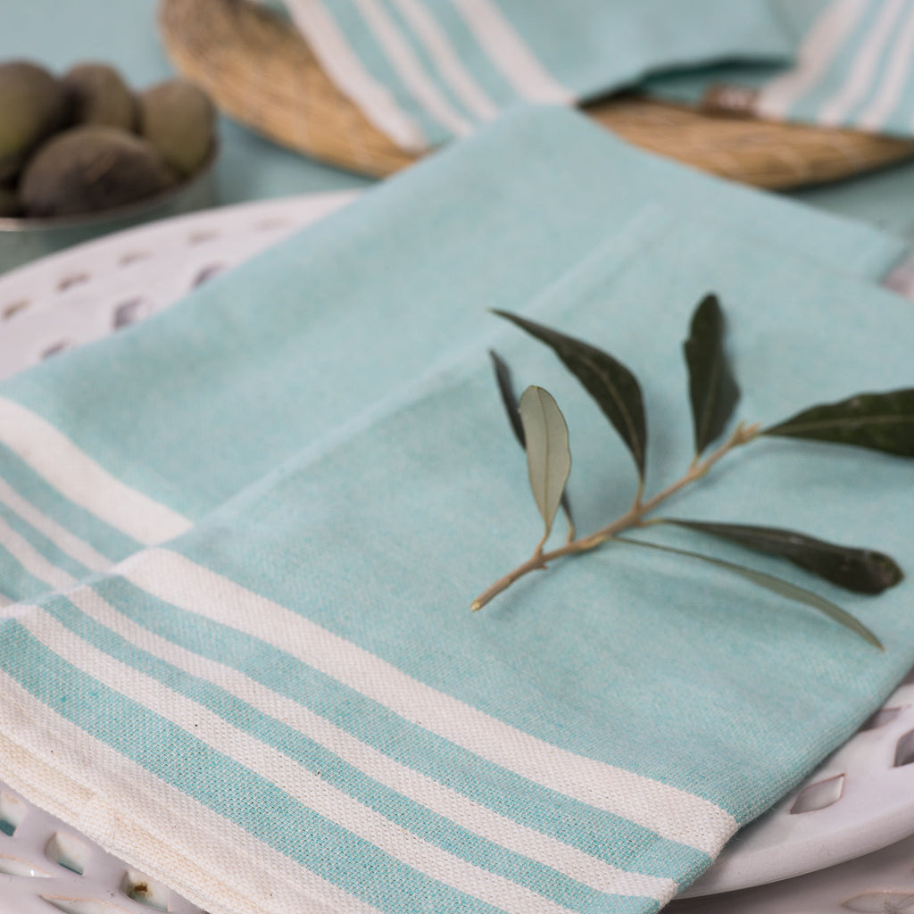 Set of 4 Cotton Napkins 45x45 - Mahdia - Light Green