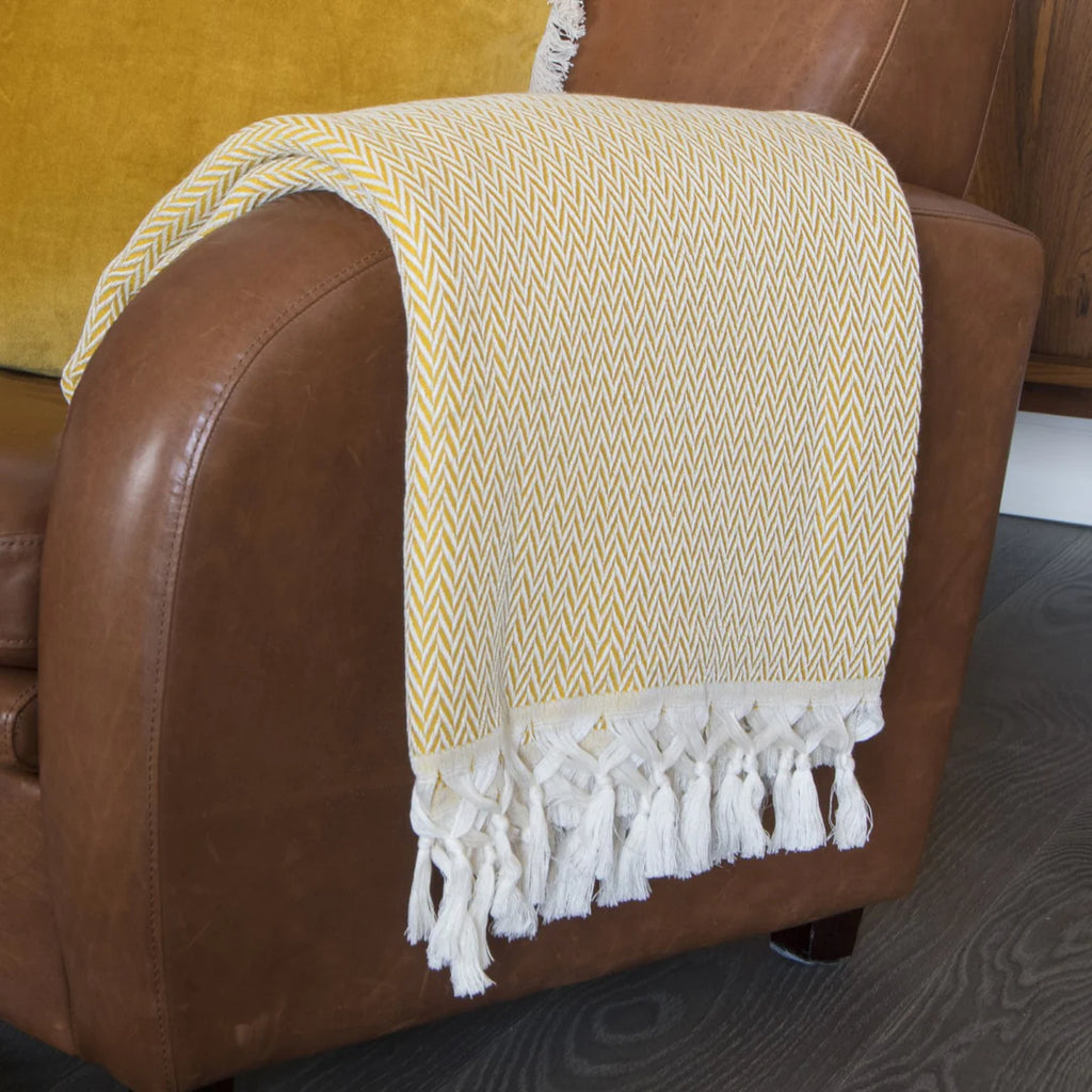 Aspen - Plaid - Laine - Jaune Moutarde