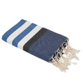 Fouta Arcachon Tricolor - Azul Griego / Azul / Negro - Algodón