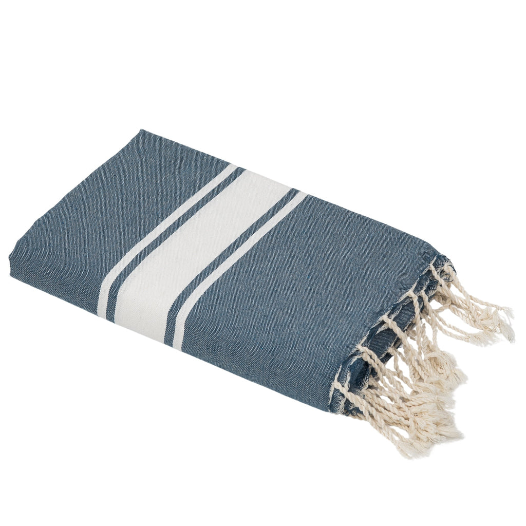 Fouta Coton 100X200 St Tropez Bleu Orage