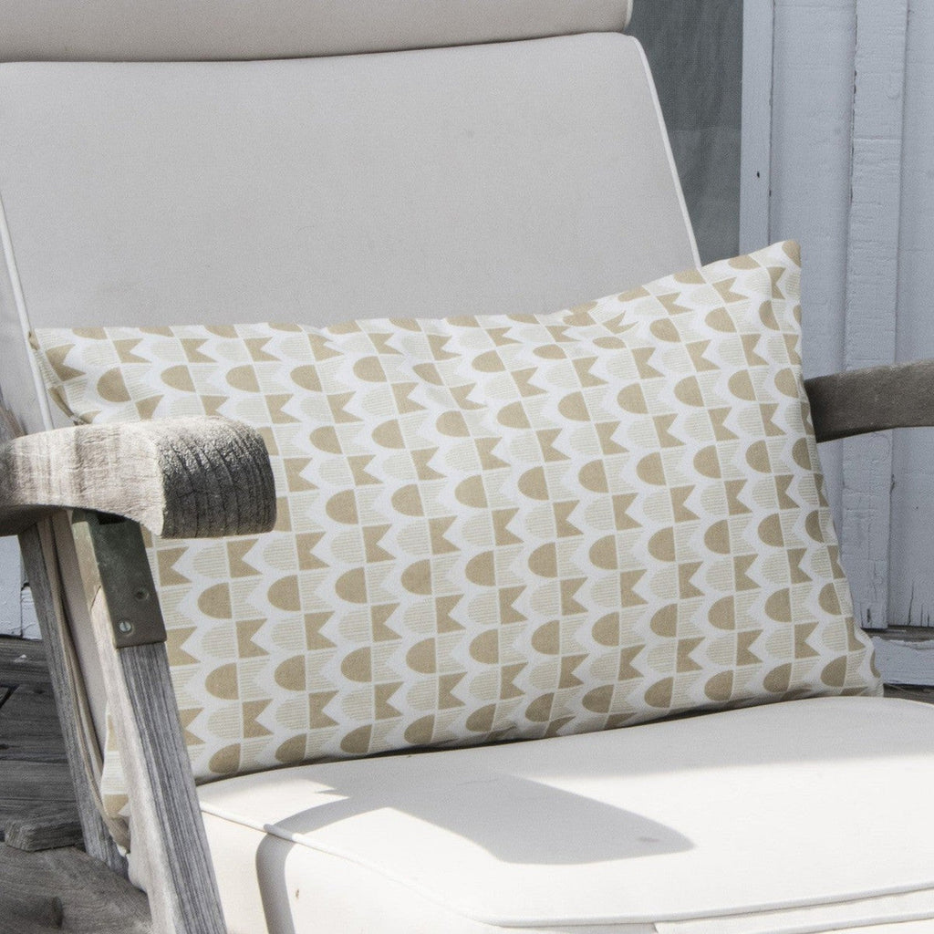 Funda de cojín de algodón para exterior Skandi - Beige