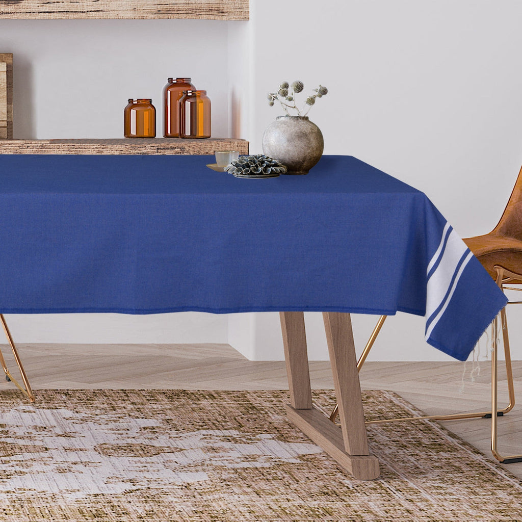 Mantel de algodón 150x250 ST TROPEZ azul griego