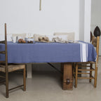 Mantel de algodón 150x250 ST TROPEZ azul griego