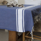 Mantel de algodón 150x250 ST TROPEZ azul griego