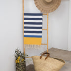 Fouta Arcachon Tricolor - Azul Denim / Amarillo / Azul - Algodón