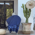 Amalfi - Fouta Bicolore - Bleu Jean/Bleu
