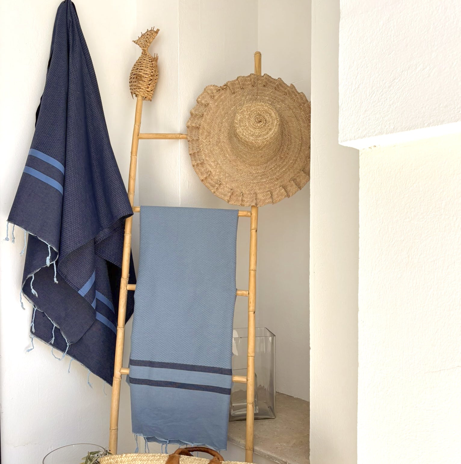 Amalfi - Fouta Bicolore - Bleu Jean/Bleu