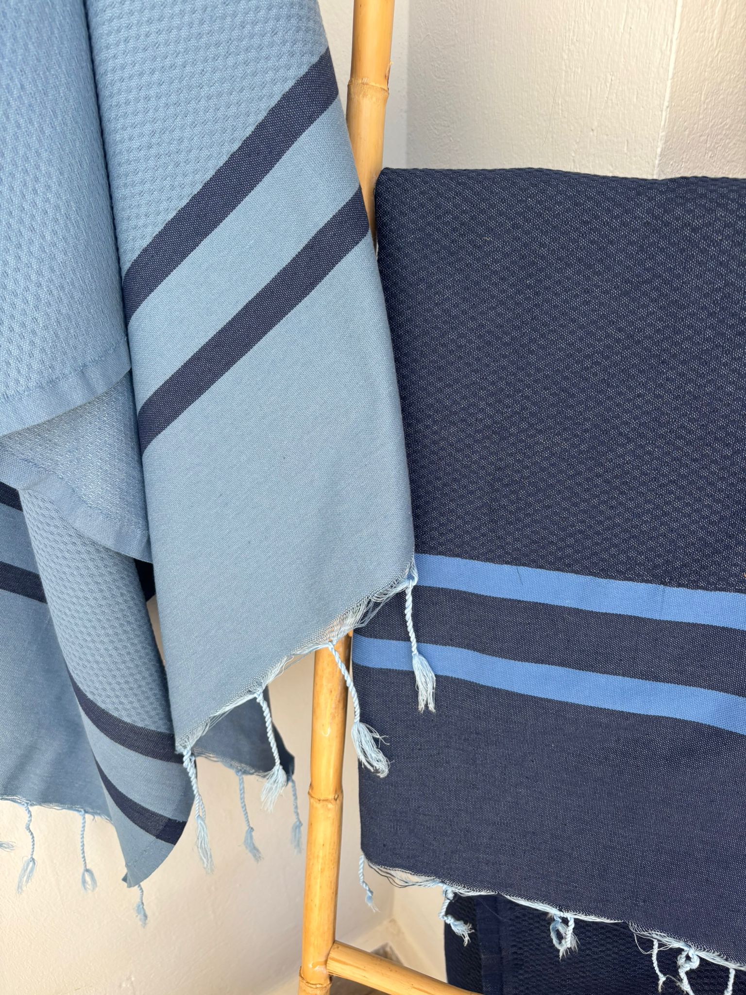 Amalfi - Fouta Bicolore - Bleu Jean/Bleu