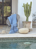 Amalfi - Fouta Bicolore - Bleu Azur/Bleu