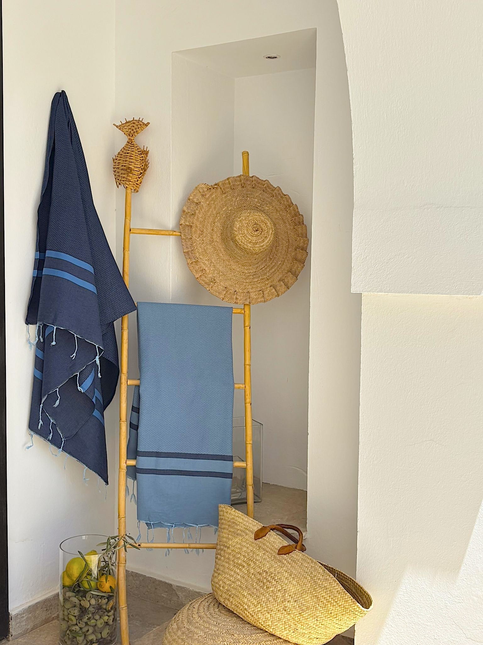 Amalfi - Fouta Bicolore - Bleu Azur/Bleu
