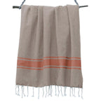 Fouta Bicolore Coton 100X200 St Tropez Taupe Clair / Terracotta