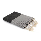 Honeycomb cotton fouta 100x200 IBIZA black