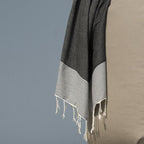 Honeycomb cotton fouta 100x200 IBIZA black