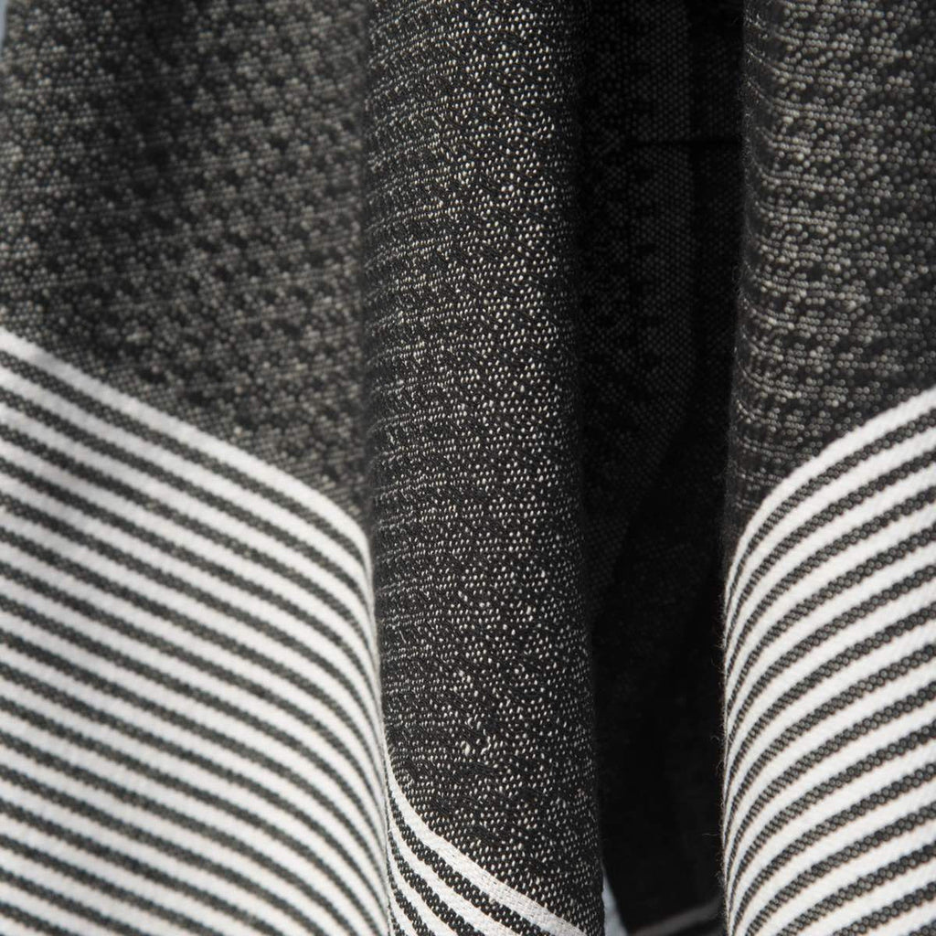 Honeycomb cotton fouta 100x200 IBIZA black